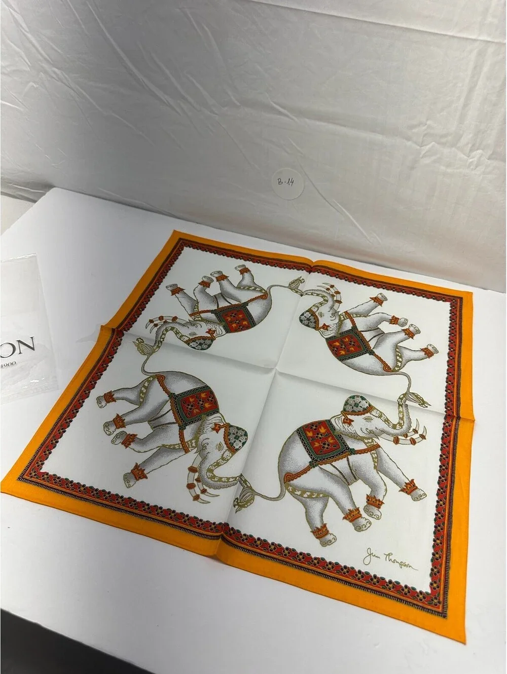 New Jim Thompson‎ Elephant Print Voile Napkin Storage Location Number: B-14